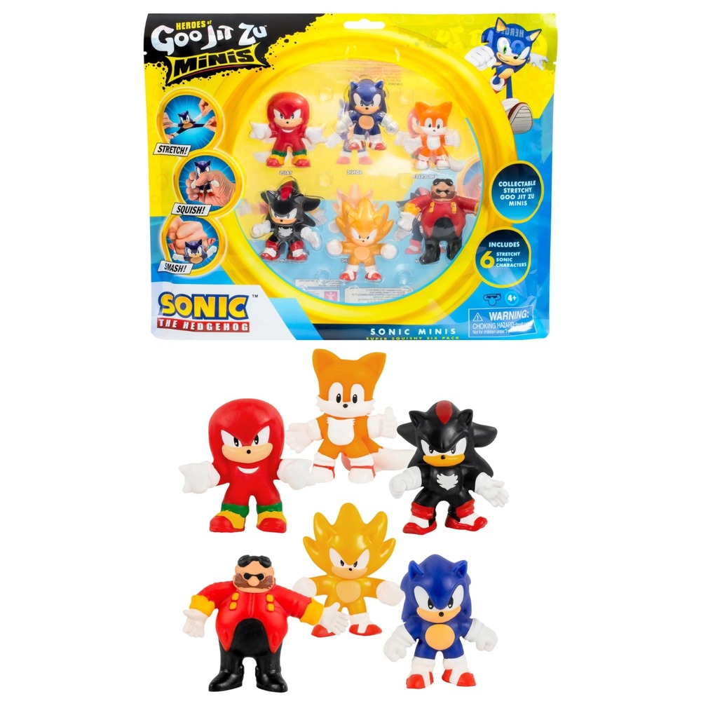 HEROES OF GOO JIT ZU Minis SONIC THE HEDGEHOG 6 Pack Collectable Stretchy Figure